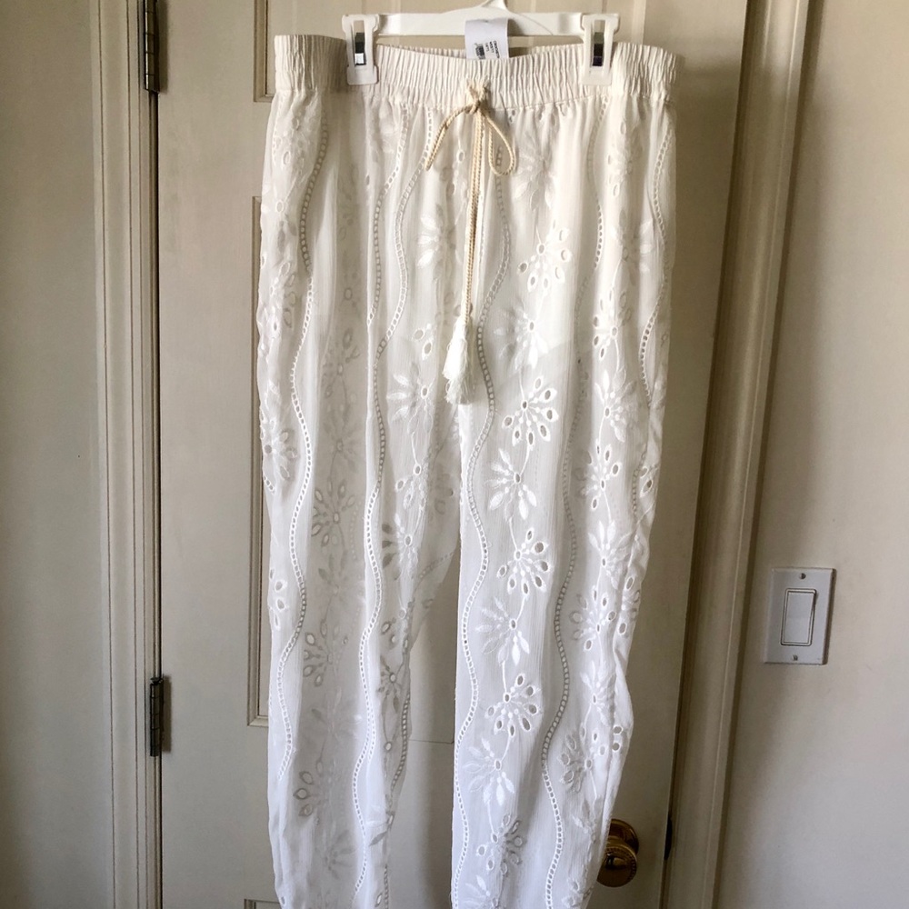 White Eyelet Pants